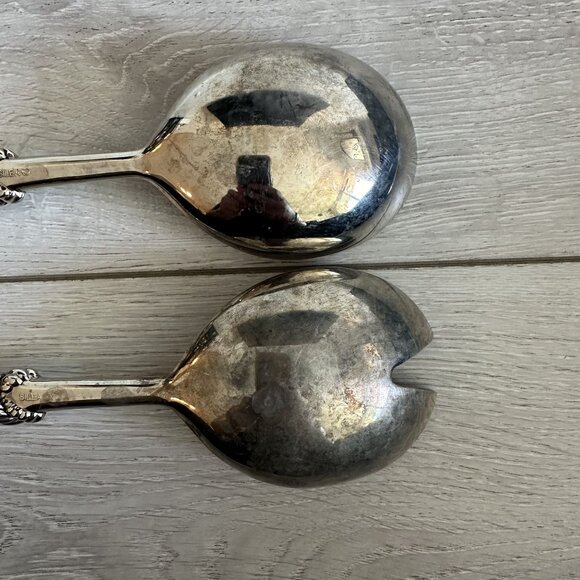 Silea Vintage Silver Serving Spoon & Fork with Braided Tasseled Handles - Picture 7 of 8